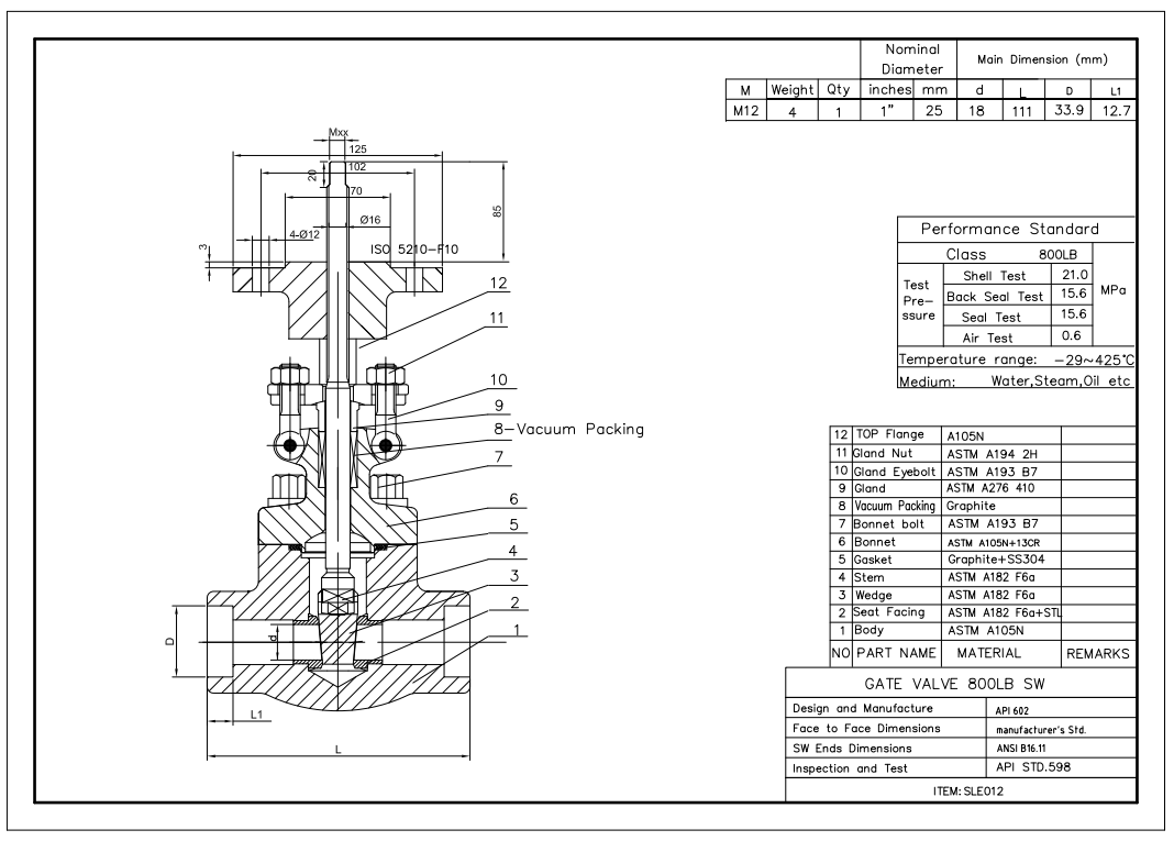 Forged Steel Gate Valve