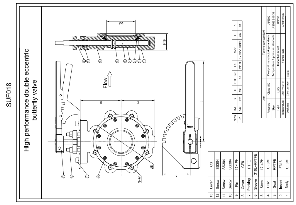 Double Eccentric Butterfly Valve