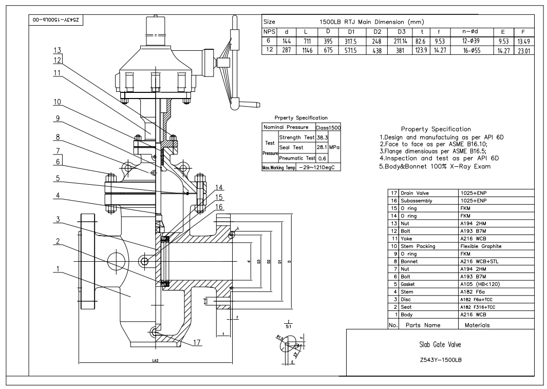 cast steel slab gate valve