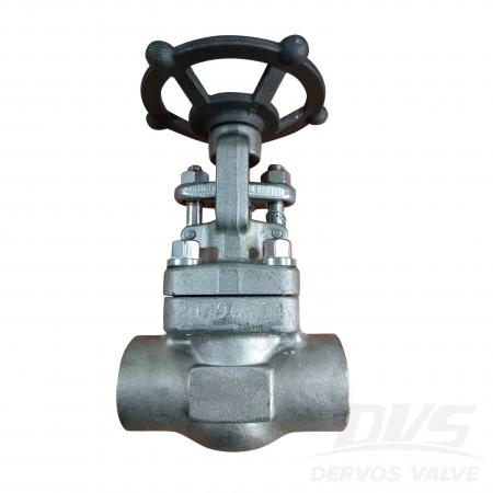 SW Connection, 1'' 800LB Forged Steel Gate Valve, Body F304L, API602, Handwheel