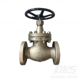 3 300LB Stainless Steel Globe Valve, RF Connection, Body CF8M, Handwheel, BS1873